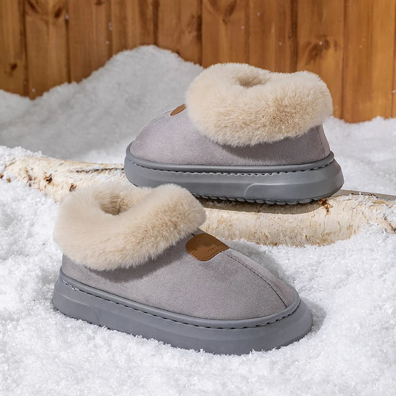 Winter Women's Indoor Slippers Warm Thick Sole Soft Sole Comfortable Outdoor Non Slip Snow Boots Fashion Bedroom Home Shoes K's Collection Store