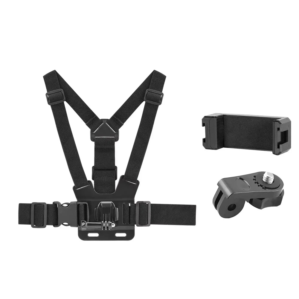 Chest Strap Mount Belt for DJI Action 5 Pro/Insta360 X5/Osmo 360 Camera Harness for Phone Sports POV Photographic Accessories K's Collection Store