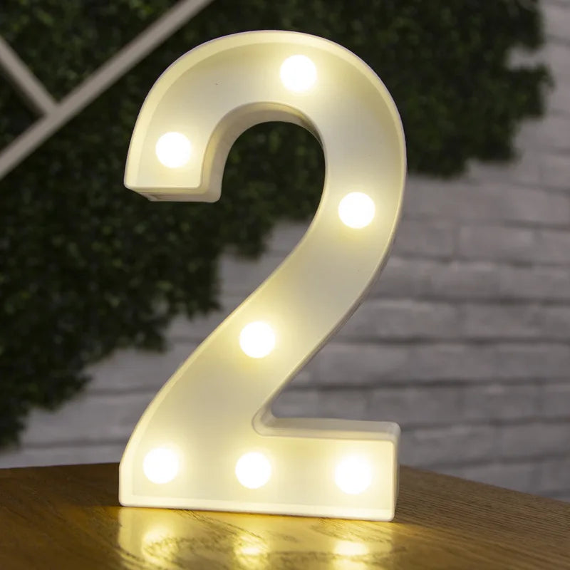 Luxury Alphabet Letter LED Lights Luminous Number Lamp Battery Night Light for Home Wedding Birthday Christmas Party Decoration K's Collection Store