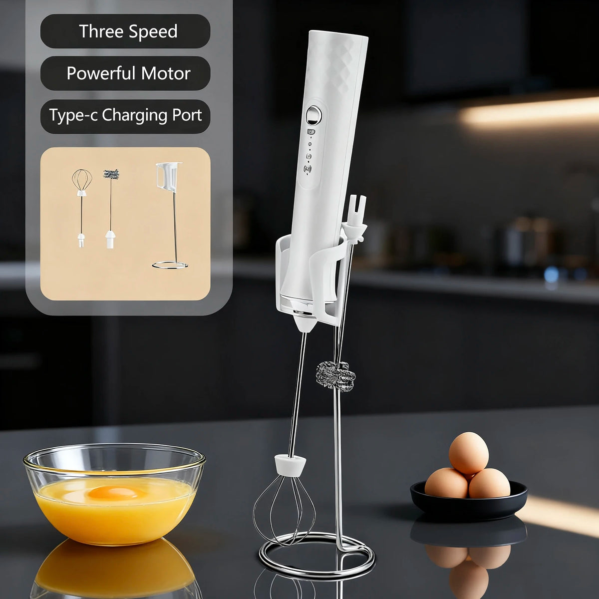Milk Frother Wand Coffee Frother Handheld Foam Maker For Latte Rechargeable Electric Milk Frother Handheld Drink Mixer Gift Idea K's Collection Store