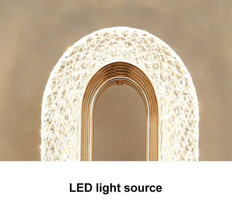 Luxury Bedroom Decoration Wall Lamp Acrylic Lampshade Rose Gold Metal Body Sconce Light LED Home Corridor Warm Atmosphere Lustre K's Collection Store