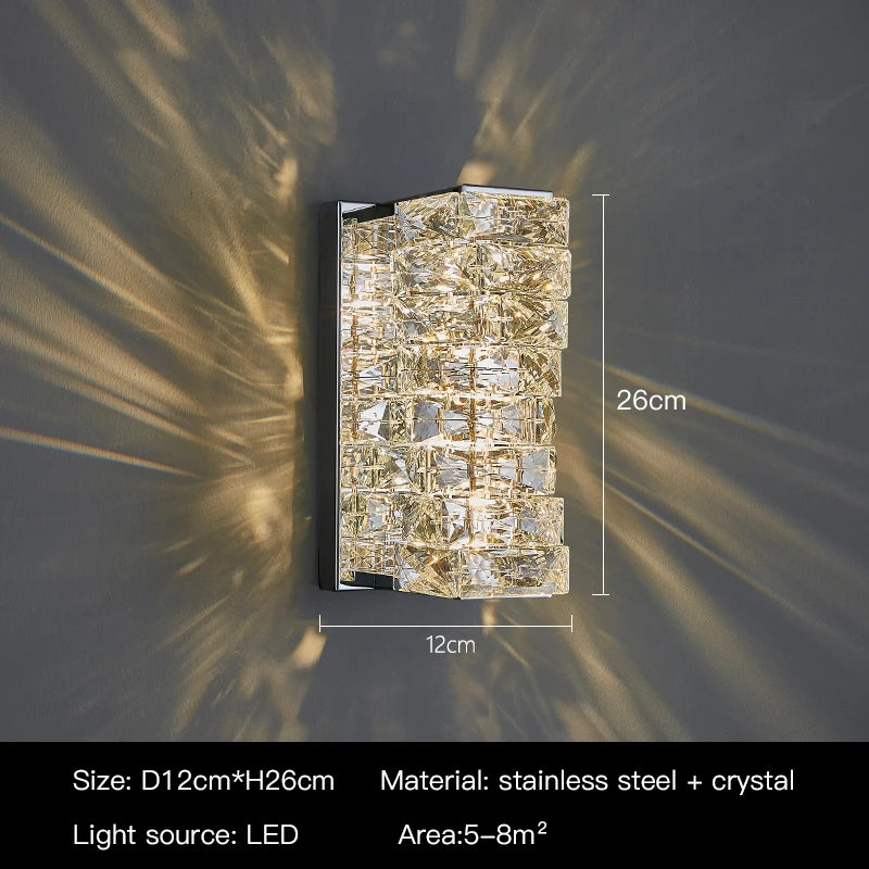 Luxury Crystal Wall Sconce High Quality Wall Lamp For Bedroom Bedside Living Room Creative Home Decor Light Fixture Led Lustre K's Collection Store