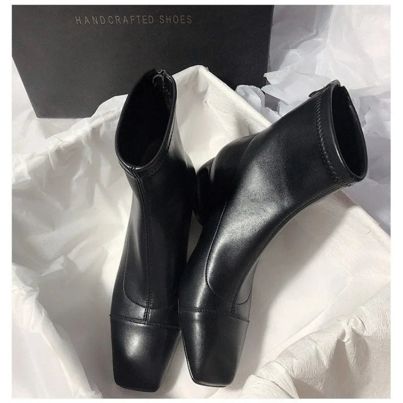 2025 New High-heeled Temperament Booties, Simple and Versatile, Literary and Retro Boots for Women K's Collection Store