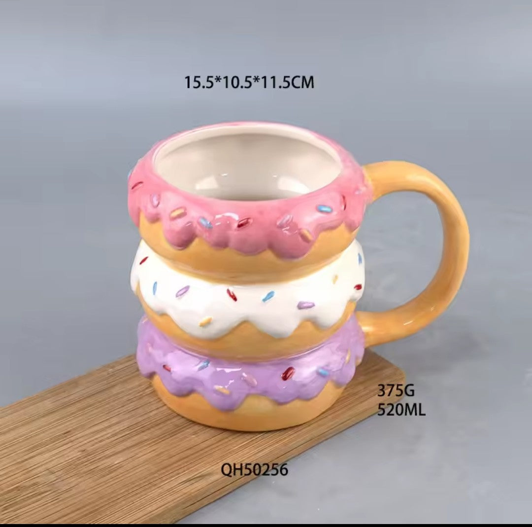 Donut Ceramic Coffee Mug – Cute Cartoon Birthday Gift Cup for Couples K's Collection Store