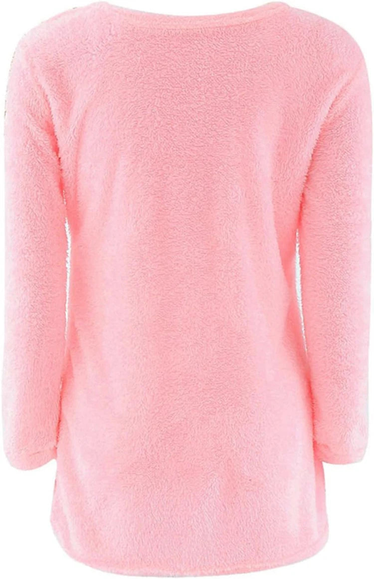 2024 Women Warm Sweaters Solid Color O Neck Loose Knitted Pullover Long Sweater Casual Blouse Lady Hipster Comfortable Clothing K's Collection Store
