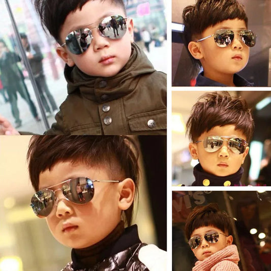 New vintage Sunglasses new fashion baby kids boy girl Pilot sunglasses metal frame goggles glasses for kids children K's Collection Store