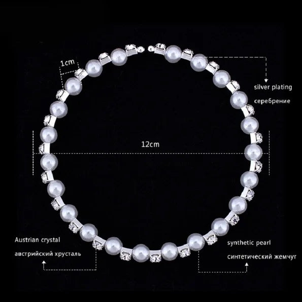 Wedding Bridal Jewelry Set String of Pearls Prom Silver Color Crystal Bracelet Necklace Earrings for Women jewellery sets K's Collection Store