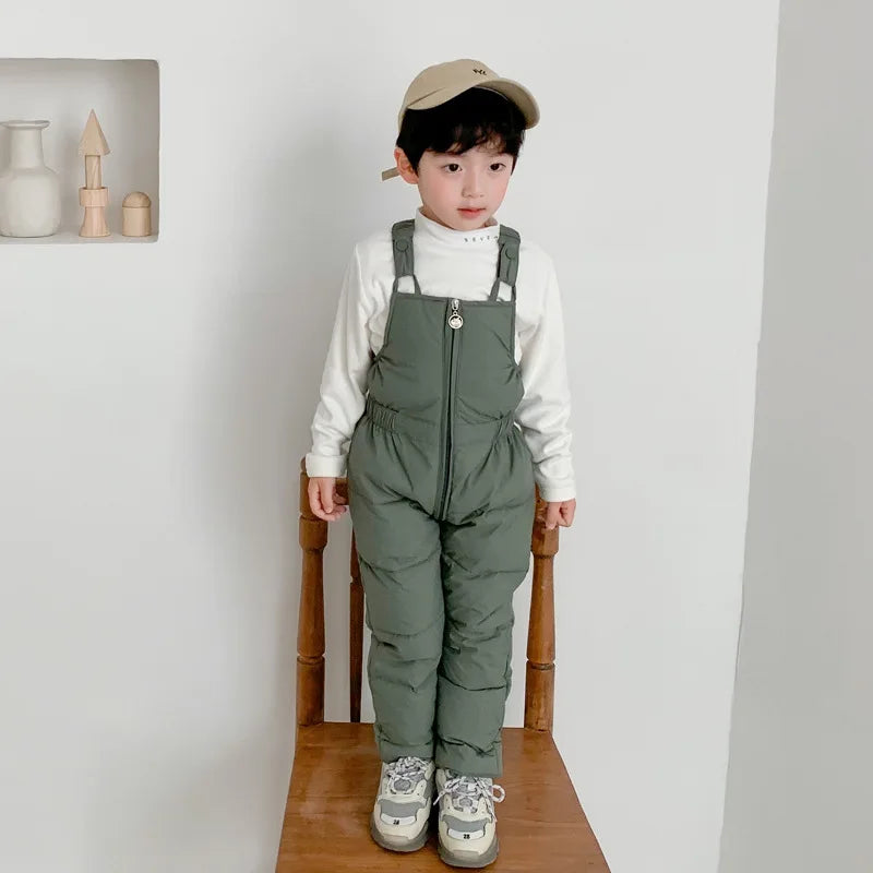 Children Winter Warm Overalls Girls & Boys Winter Thick Pants Cotton Filling Kids Overalls Toddler Baby Ski jumpsuit 1-5 years K's Collection Store