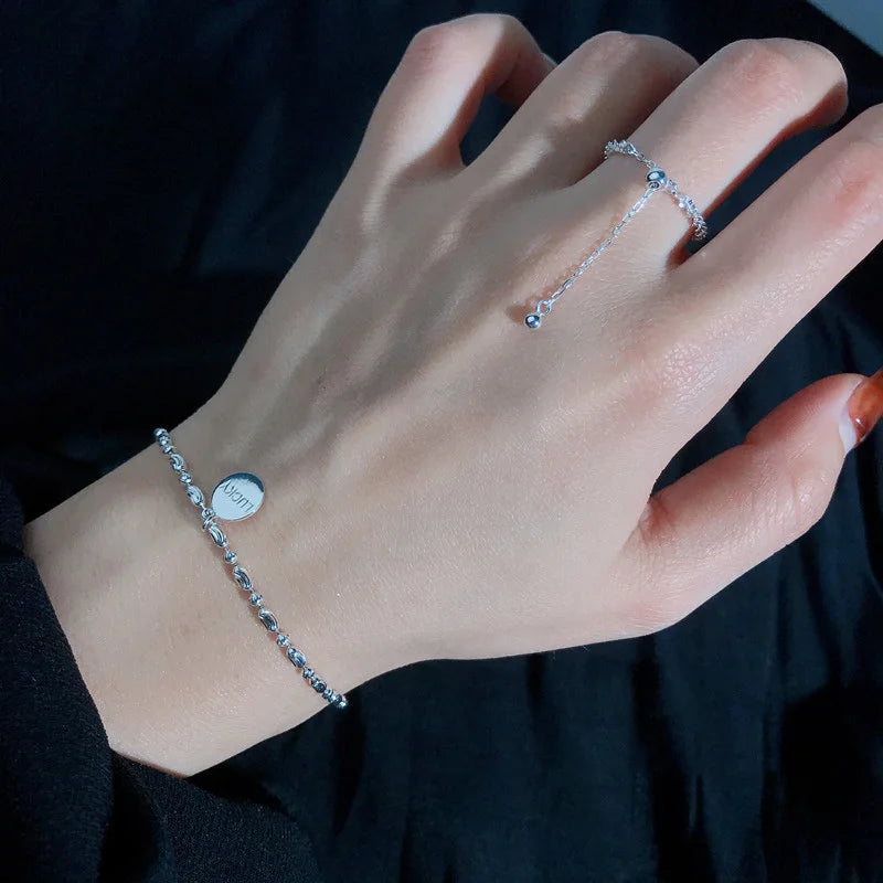 925 Sterling Silver Sparkling Simple Gypsophila Pull Adjustable Flash Ring for Women Anniversary Wedding Party Gift Fine Jewelry K's Collection Store