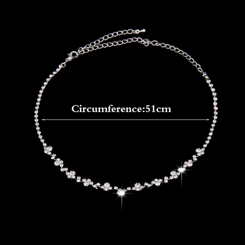Fashion Crystal Bride Jewelry Set Rhinestone Silver-plated Wedding Dress Banquet Necklace Earring Set Ladies Gift K's Collection Store