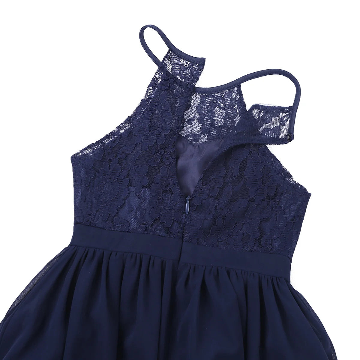 Kids Chiffon Floral Lace Cutout Back Flower Girl Dress Childs Girls Children Wedding Birthday Party Clothes K's Collection Store