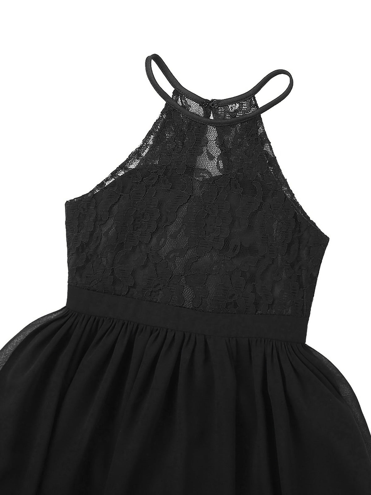 Kids Chiffon Floral Lace Cutout Back Flower Girl Dress Childs Girls Children Wedding Birthday Party Clothes K's Collection Store