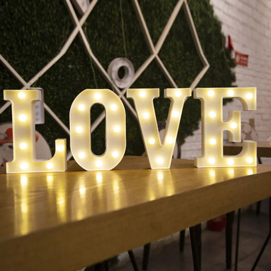 Luxury Alphabet Letter LED Lights Luminous Number Lamp  Battery Night Light for Home Wedding Birthday Christmas Party Decoration K's Collection Store