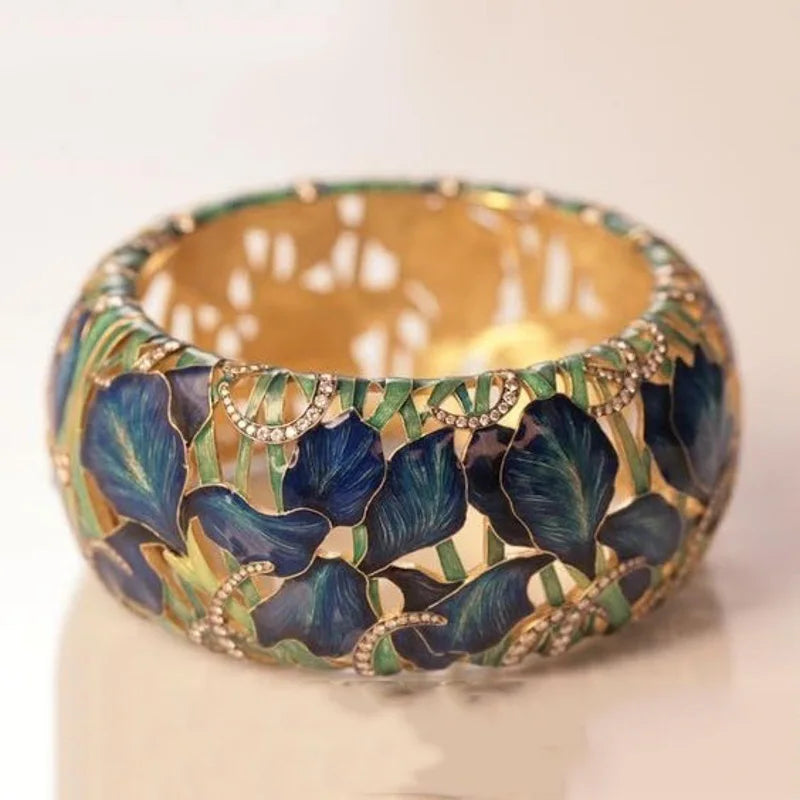 Fashion Ring Exquisite Flower Leaf Enamel Zircon  Rings For Women Wedding Engagement Formal Party Cocktail Anniversary K's Collection Store