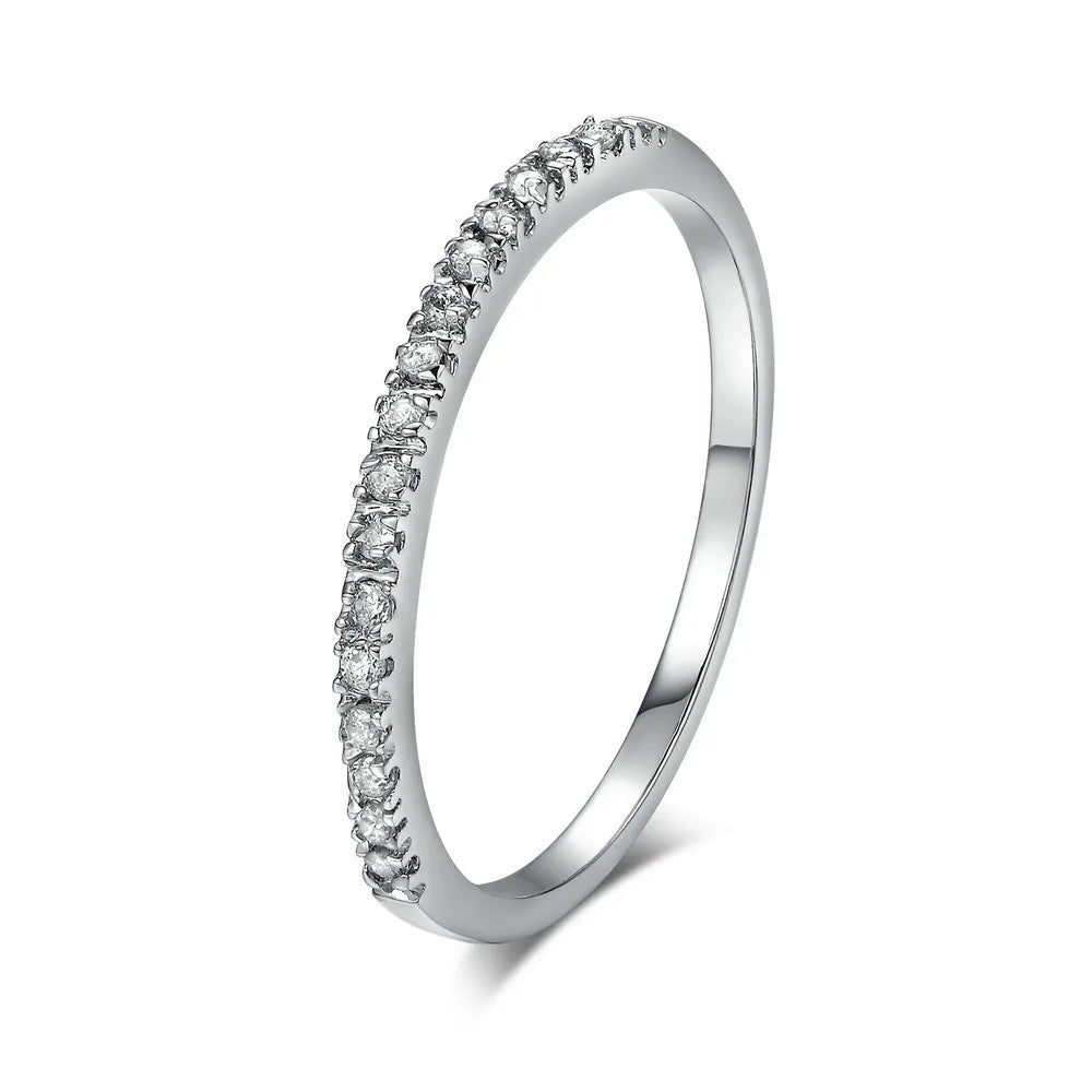 Simple Delicate Trendy Shiny Inlay Zirconia Thin Rings for Women Rose Gold Silver Colour Ring Wedding Accessory Jewelry Gifts K's Collection Store