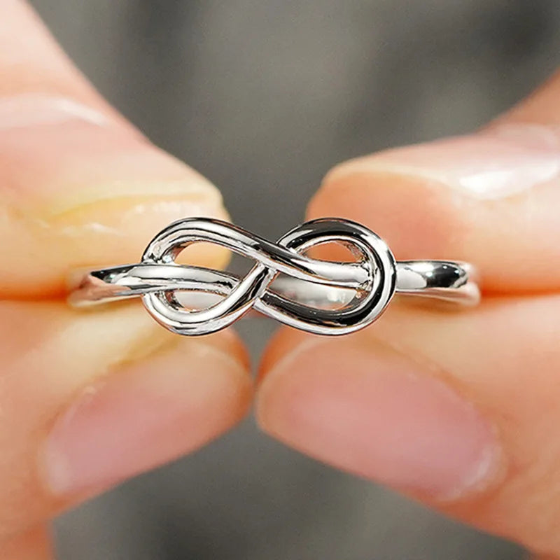 Luxury Female Rings 925 Sterling Silver Minimalist Infinity Design Women Finger Rings Accessories Daily Party Jewelry Bulk K's Collection Store