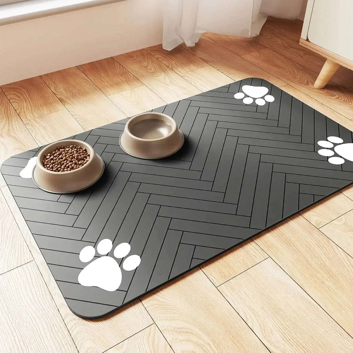 Pet Feeding Mat-Absorbent Pet Placemat Rubber Backing Quick Dry Water Mat for Dog Cat for Food and Water Bowl with Waterproof K's Collection Store
