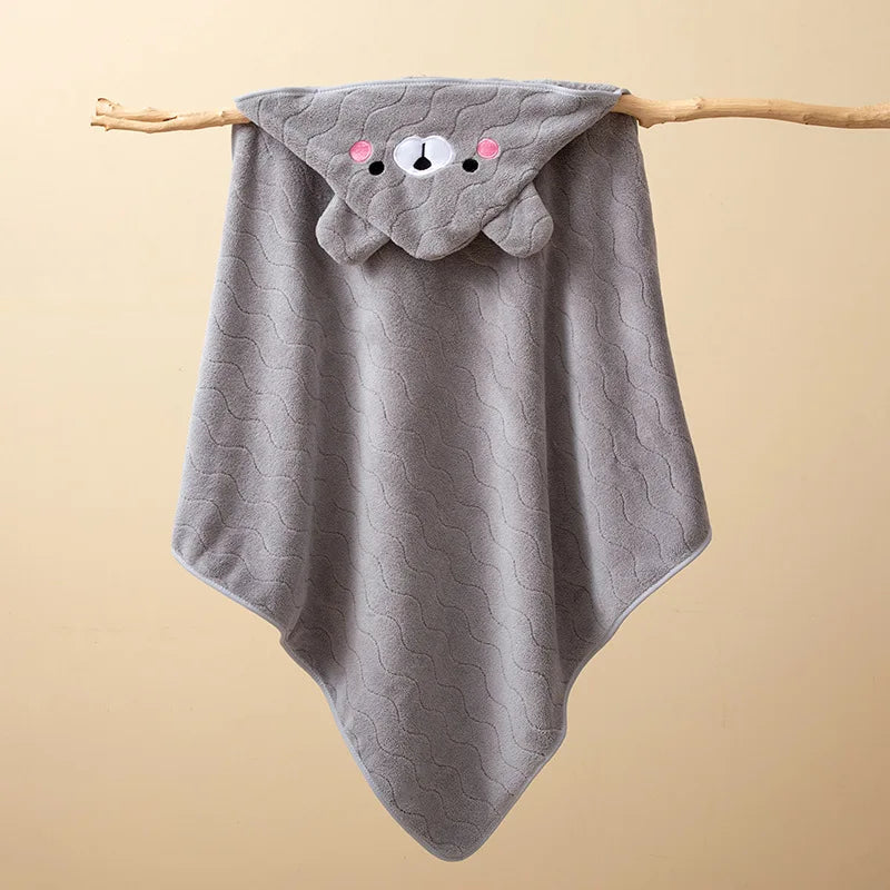 Toddler Bathrobe Infant Bath Towel Boy Girl Blankets Swaddle With Hood Cartoon Coral Fleece Towel Blanket Newborn Kids Bedding K's Collection Store
