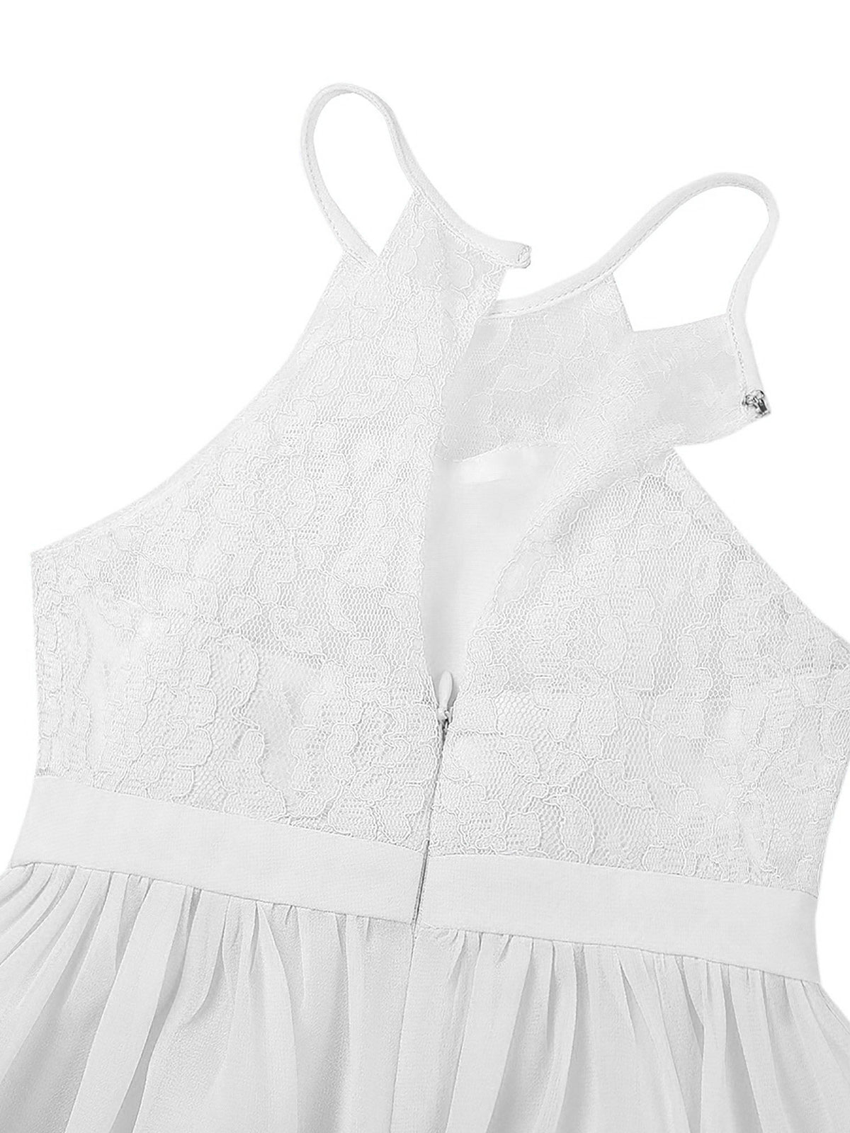 Kids Chiffon Floral Lace Cutout Back Flower Girl Dress Childs Girls Children Wedding Birthday Party Clothes K's Collection Store