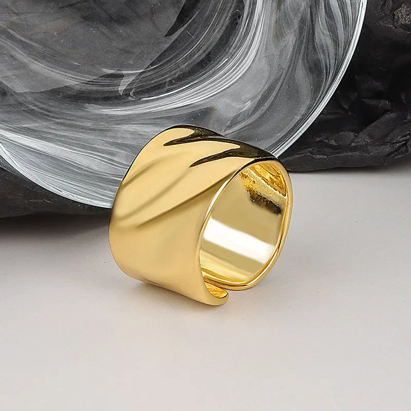 Real 925 sterling silver finger rings for women irregular Trendy fine Jewelry Large Adjustable Antique Rings Anillos K's Collection Store