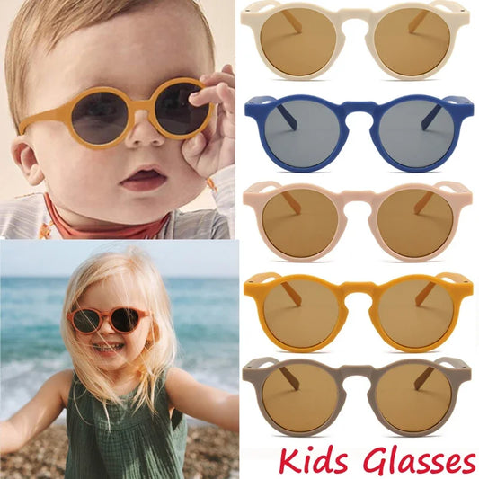 Vintage Round Outdoor Sun Protection Sunglasses Baby Girls Acrylic UV400 Sunglasses Kids Eyeglasses New Fashion Children Glasses K's Collection Store