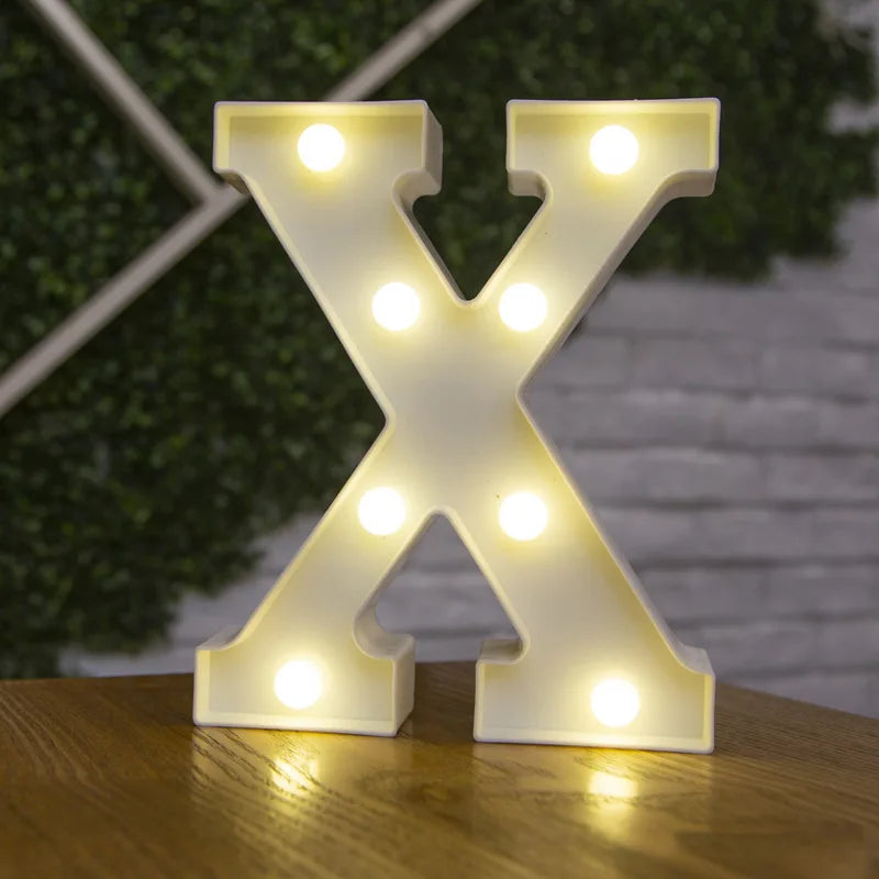 Luxury Alphabet Letter LED Lights Luminous Number Lamp  Battery Night Light for Home Wedding Birthday Christmas Party Decoration K's Collection Store
