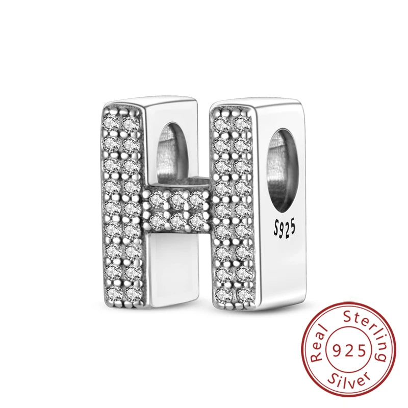 Charms Fit Original Bracelet A-Z Alphabet Charms Beads 925 Sterling Silver 26 Letters Charm for Women Girl DIY Fine Jewelry Gift K's Collection Store