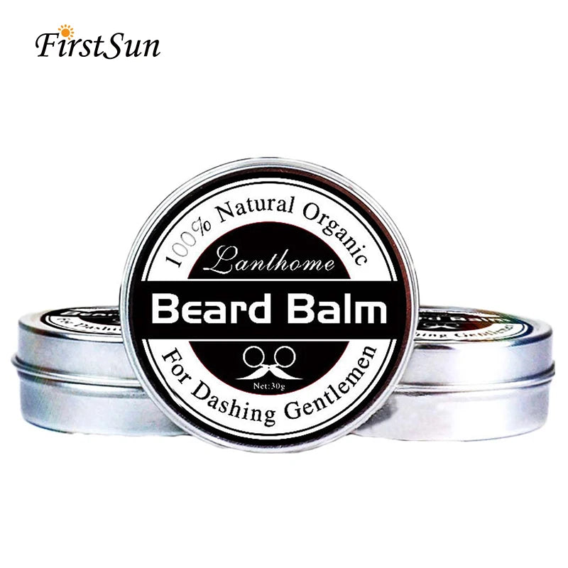 Natural Beard Balm Wax Beard Growth Oil for Men Moisturizing Smoothing Beard Styling Professional Care Cream Skin Care K's Collection Store