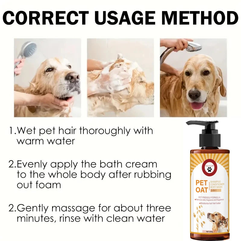 Luxury Pet Shampoo for Dogs & Cats | Odor-Removing, Moisturizing, Long-Lasting Fragrance – 250g K's Collection Store