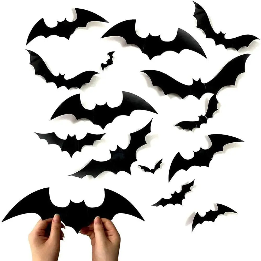 Halloween Bat Wall Stickers with Purple LED Glowing Lights Battery Operated Stickers for Window Door Garden Party Decor ﻿ ﻿ K's Collection Store