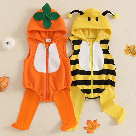 Baby Halloween Costumes Newborn Girl Boy Animal Pumpkin Print Romper+ Stockings Infant Toddler Halloween Clothes K's Collection Store