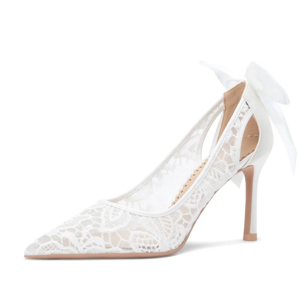 Women's Pumps and Heels Elegant Woman Heeled Shoes Lace Wedding Shoes Woman Heeled Sandals K's Collection Store