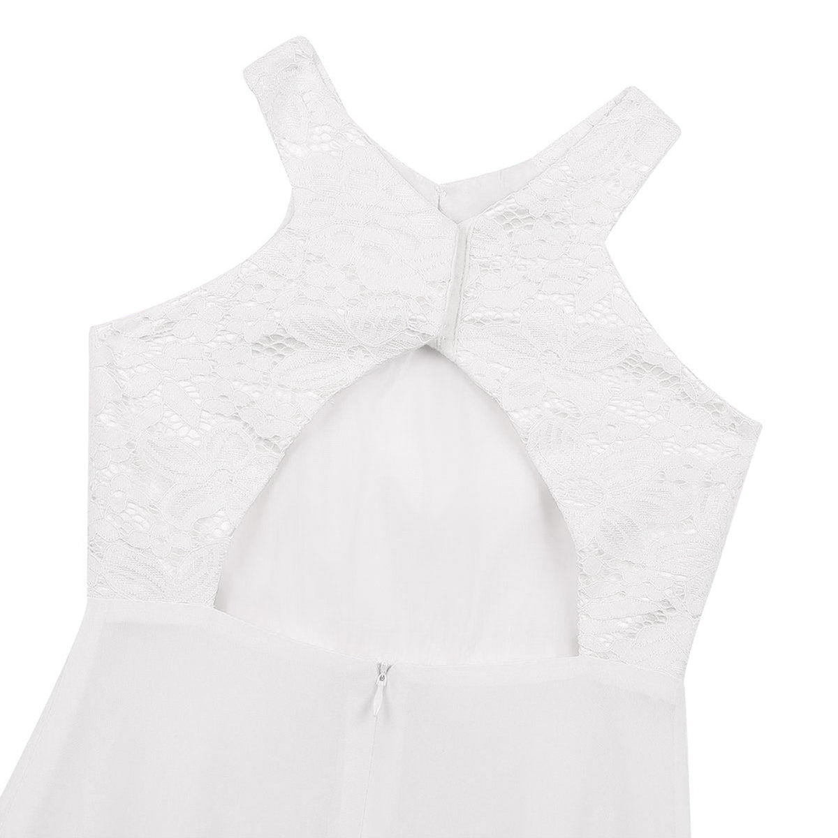 Kids Chiffon Floral Lace Cutout Back Flower Girl Dress Childs Girls Children Wedding Birthday Party Clothes K's Collection Store