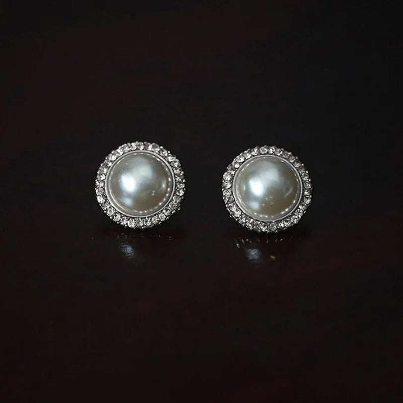 Elegant Big White Imitation Pearl Necklace Earring Ring Jewelry Set Crystal Jewelry Fashion Wedding Bridal Accessory Set Gifts K's Collection Store