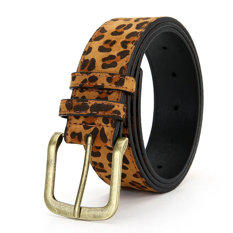 Boho Style PU Leopard Print Belt Women Dress Slim Fit Women Dress Custom Belt K's Collection Store