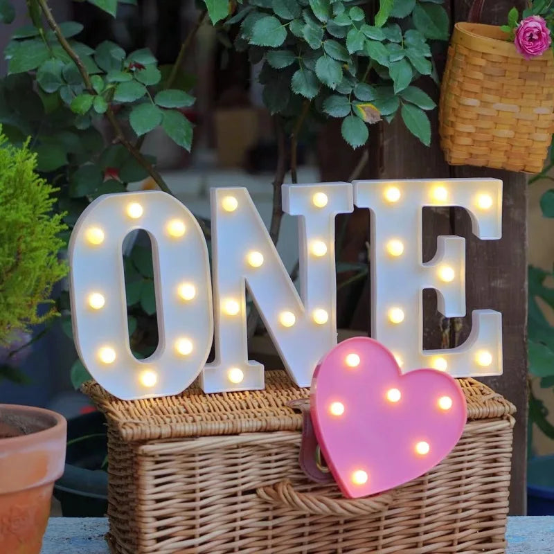 Luxury Alphabet Letter LED Lights Luminous Number Lamp  Battery Night Light for Home Wedding Birthday Christmas Party Decoration K's Collection Store