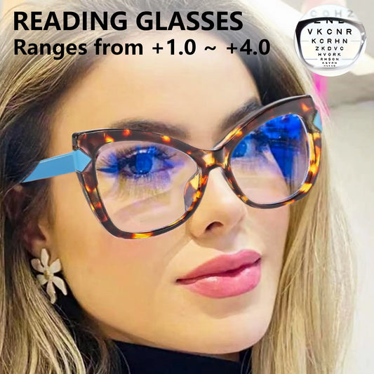 Vintage Cat Eye Reading Glasses for Women & Men - Fashion Eyewear for Daily Wear, Durable Reading Eyeglasses, +1.0 To +4.0 K's Collection Store