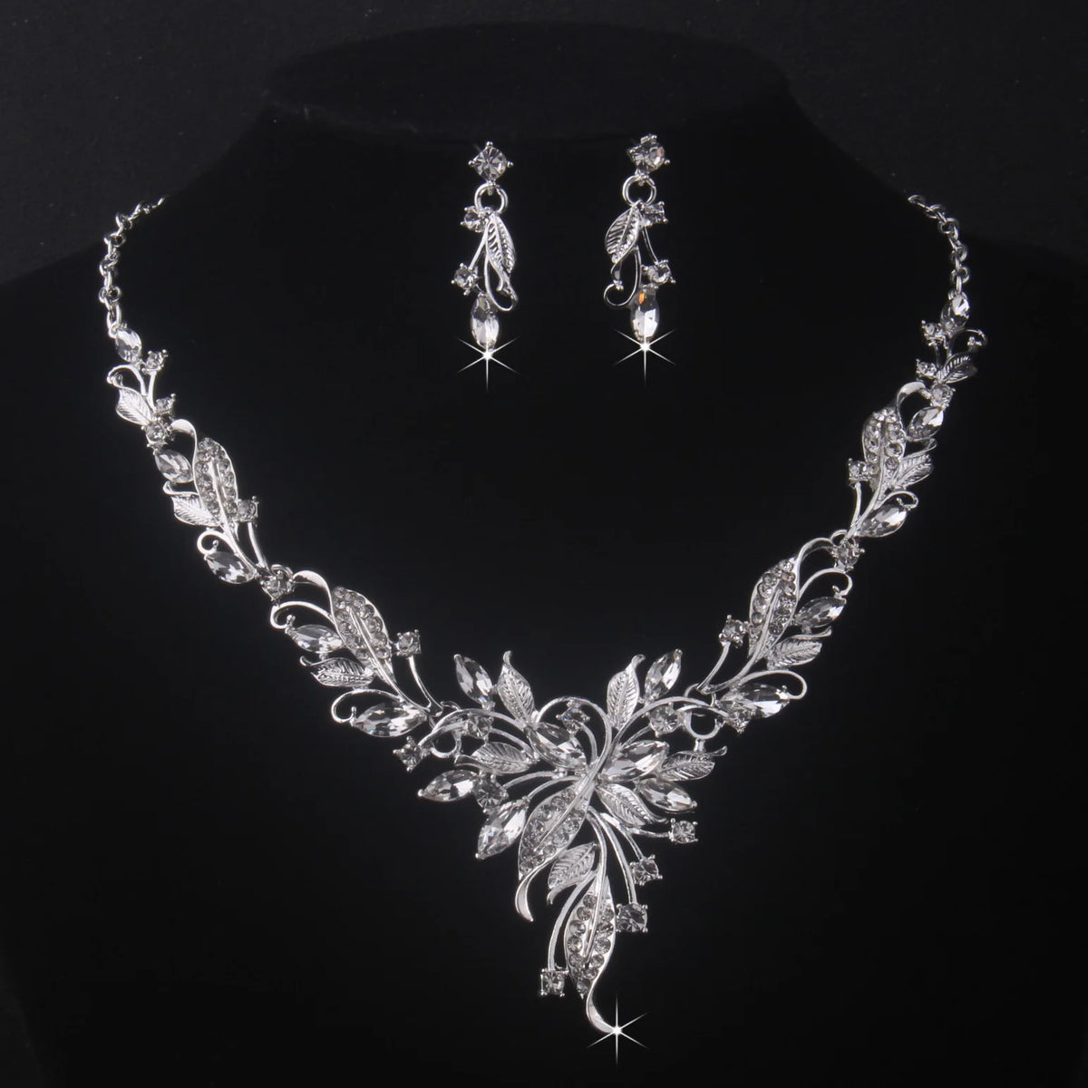 High end and elegant bridal accessories, wedding necklace+pair of earrings set, bridal accessories, wedding dress, evening party K's Collection Store