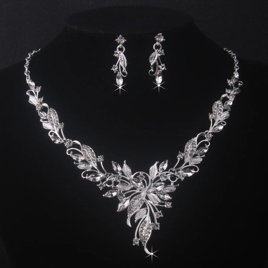 High end and elegant bridal accessories, wedding necklace+pair of earrings set, bridal accessories, wedding dress, evening party K's Collection Store