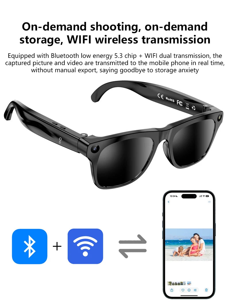 Lenovo Smart AI Glasses – 8K HD Camera, Bluetooth, Voice Call & AI Translation K's Collection Store