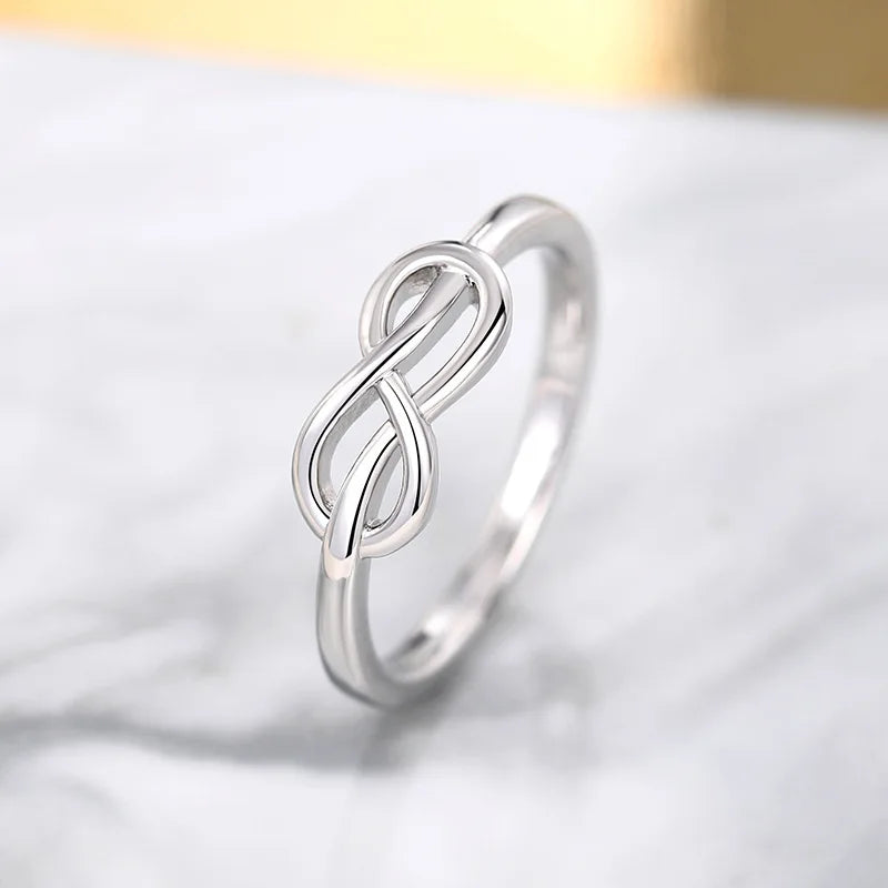 Luxury Female Rings 925 Sterling Silver Minimalist Infinity Design Women Finger Rings Accessories Daily Party Jewelry Bulk K's Collection Store