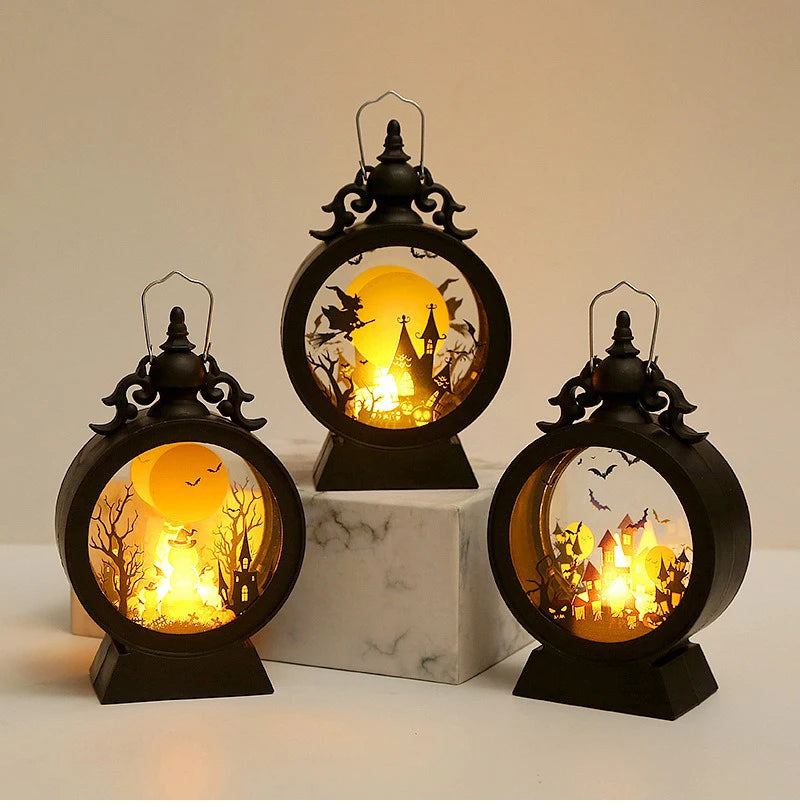 Halloween LED Wind Night Light Portable Pumpkin Ghost Lantern Bar Desktop Ornament Halloween Decor Props Party Supplies DeskLamp K's Collection Store