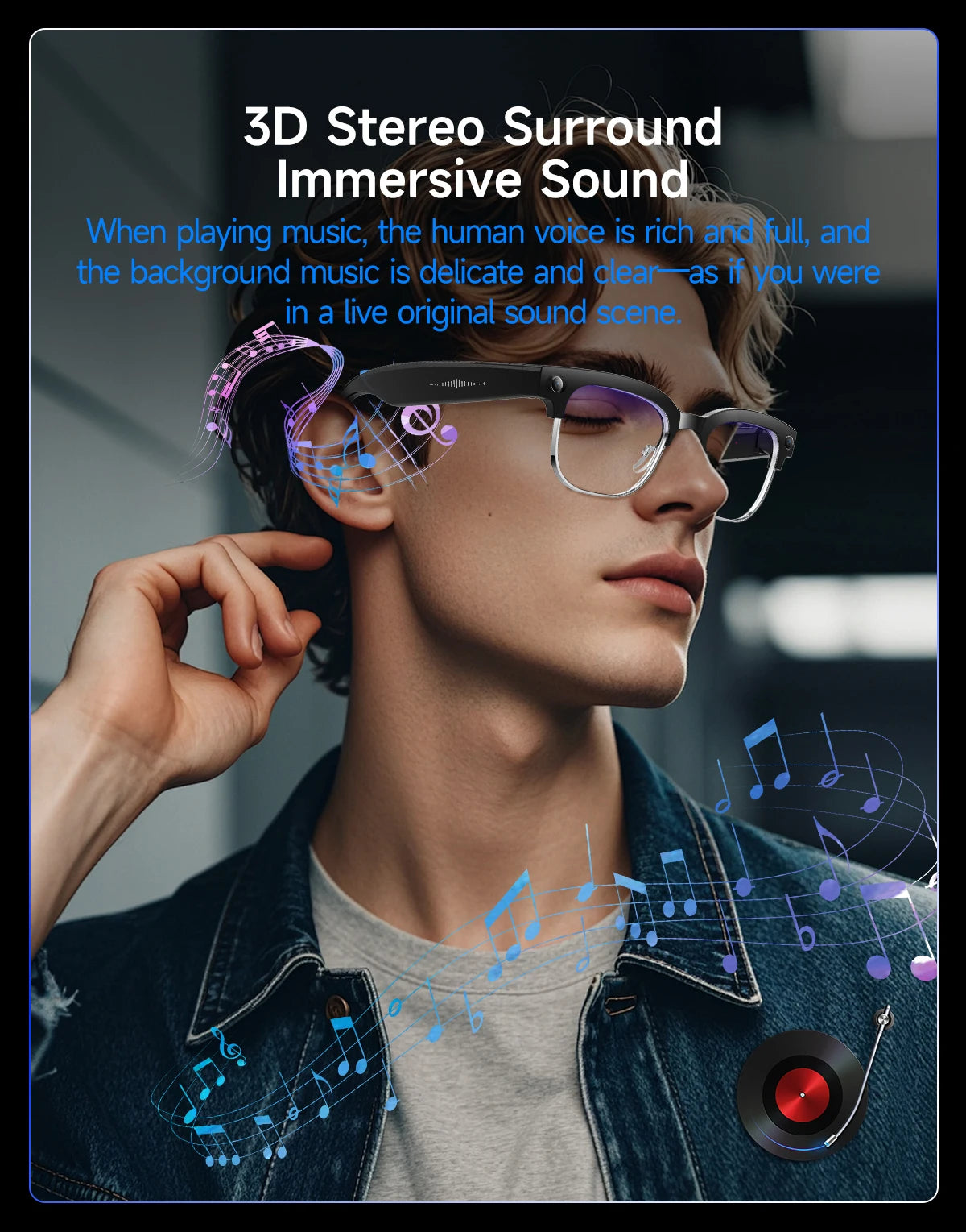 2026 New 8MP Ultra-Wide HD Camera Smart Glasses Video Record 4GB AI Photo Recognition BT Call Translation Voice Smart Glasses K's Collection Store