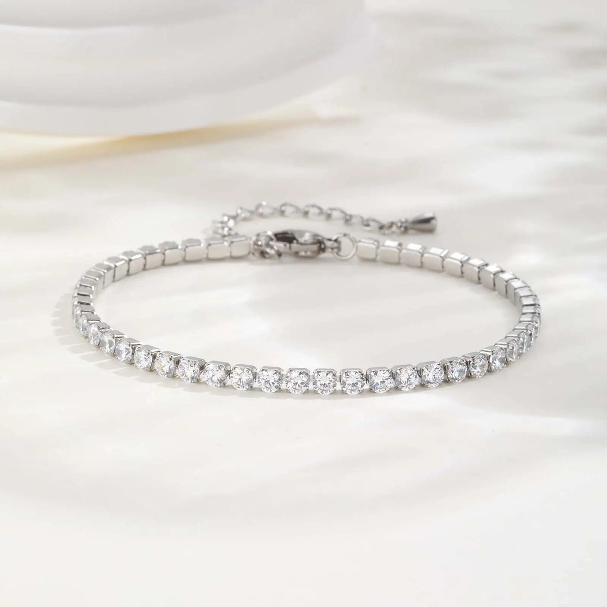 Classic Charm Tennis Bracelet for Women, AAA Zircon Stainless Steel Chain Bracelet, Wedding Birthday Party Jewelry Waterproof K's Collection Store