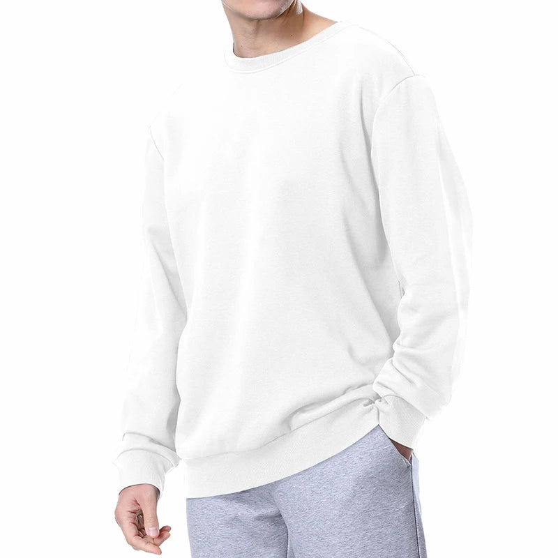 Basic Crewneck Sweatshirts for Men Women Spring Fall Warm Comfy Fleece Lined Pullover Tops Athletic Casual Loose Fit Sweaters K's Collection Store