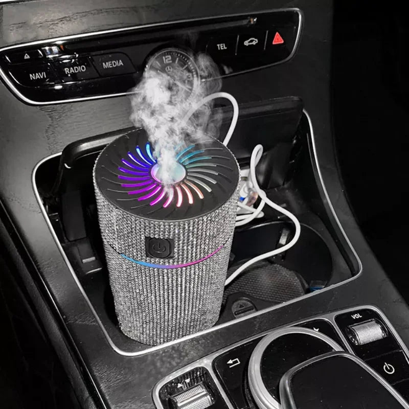 Luxury Diamond Car Diffuser Humidifier with LED Light Auto Air Purifier Aromatherapy Diffuser Air Freshener Car Accessories K's Collection Store
