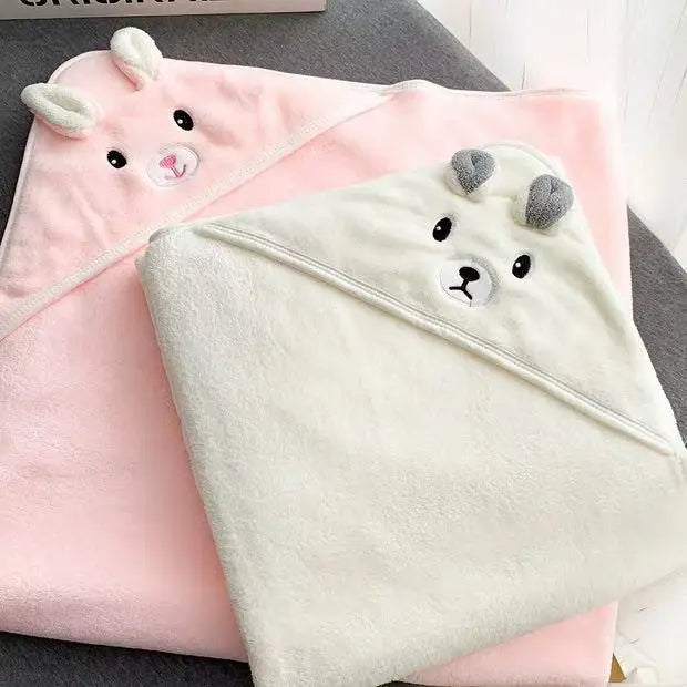 Toddler Bathrobe Infant Bath Towel Boy Girl Blankets Swaddle With Hood Cartoon Coral Fleece Towel Blanket Newborn Kids Bedding K's Collection Store