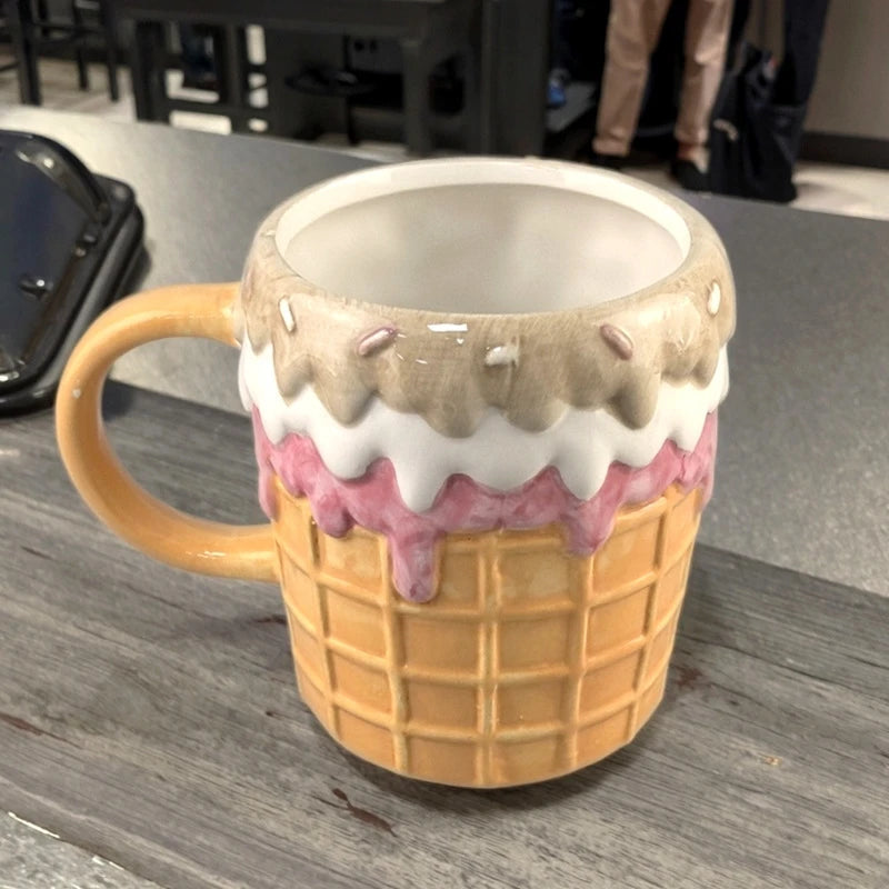 Donut Ceramic Coffee Mug Cute Cartoon Cake Candle Cup Birthday Gift For Couples Party Table Decor Home Desk Display Cozy K's Collection Store