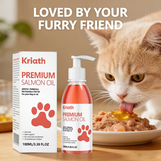 Cat Premium Salmon Oil Nourishing Skin Smooth Hair Protect Joint Support Heart Health Gentle Body Care Pet Nutrition Supplement K's Collection Store