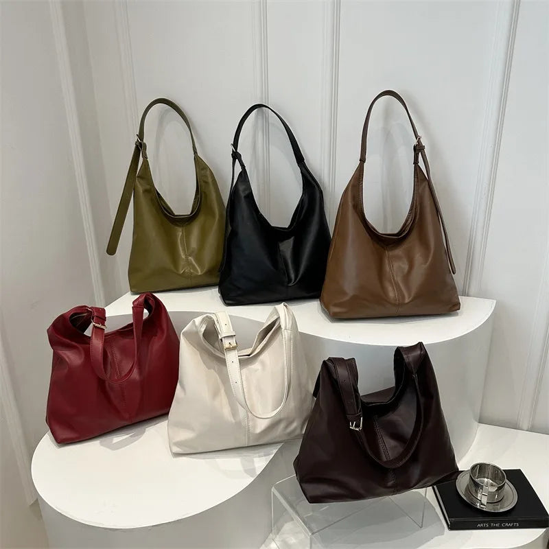 Large capacity commuting new winter popular 2025 solid color simple versatile fashion high sense texture casual single shoulder K's Collection Store